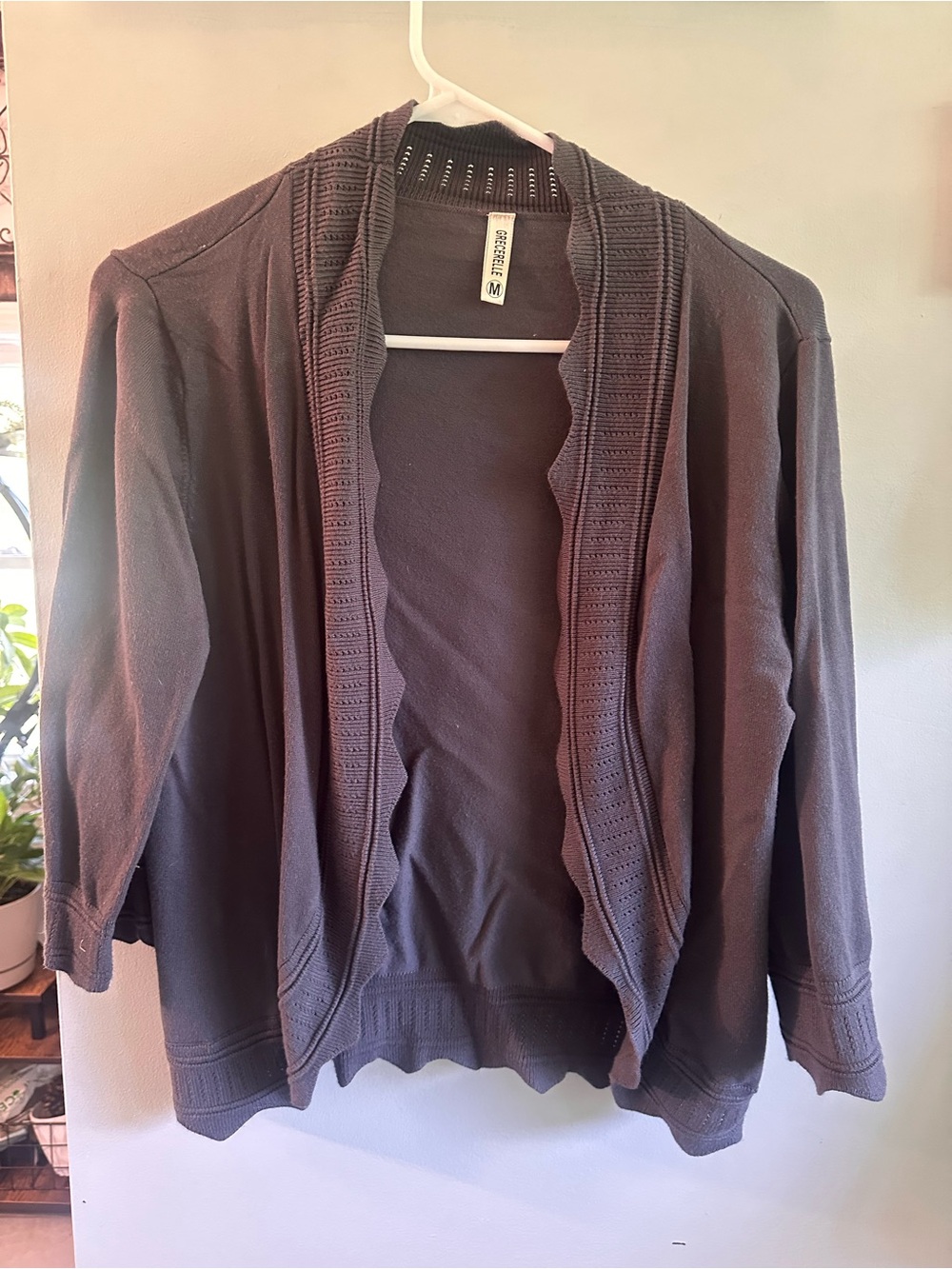Women's Open-Front Cardigan Sweater - Medium - Dark Gray